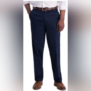 Men's Haggar Iron Free Premium Khaki Straight, 38x32, Dark Navy